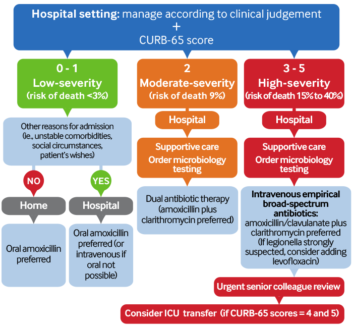 Risk assessment and management of CAP in the first 4 hours: hospital setting